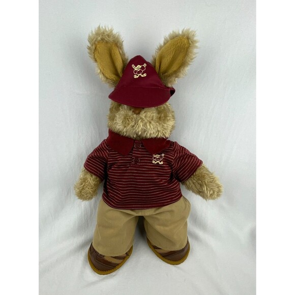 VTG Build-A-Bear Talking Curly Bunny Plush Straight Ears Golfer Outfit RARE - Picture 1 of 16